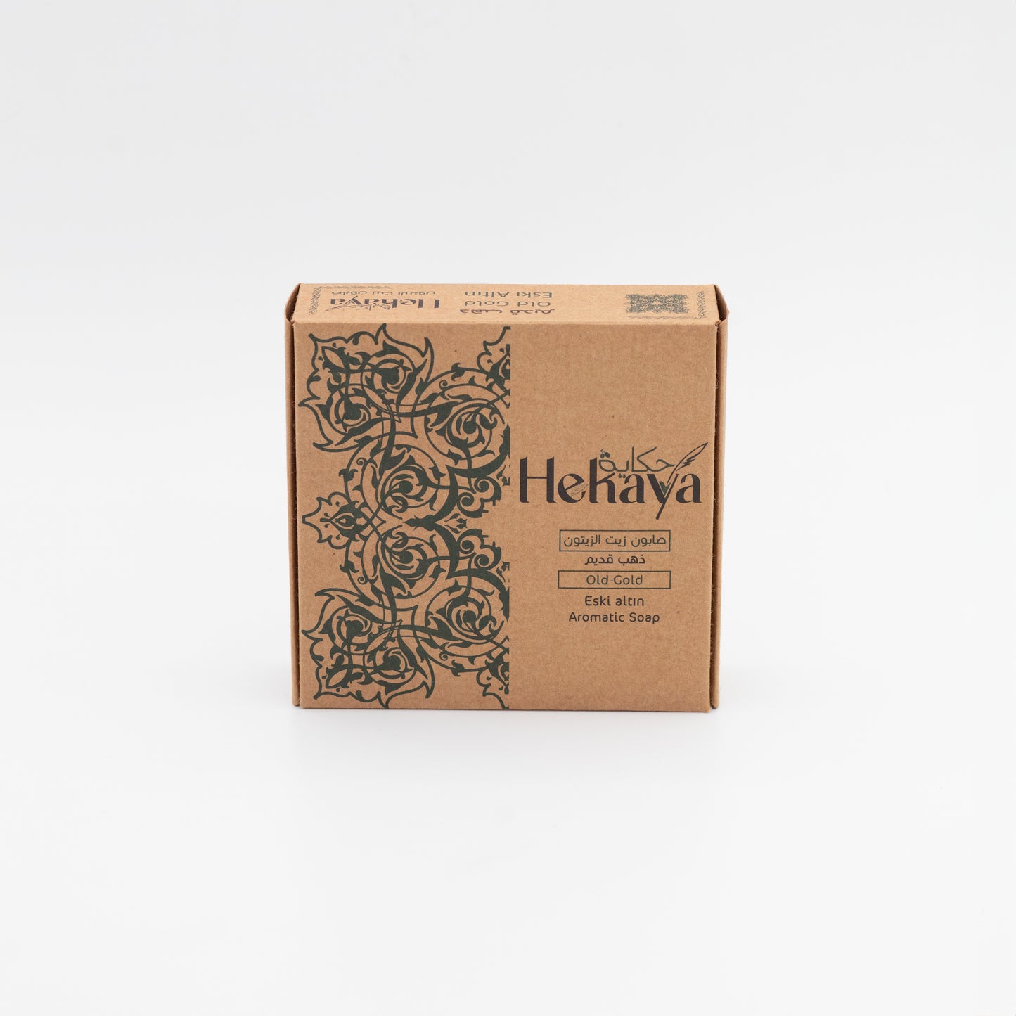 Hekaya Natural Olive Oil Soap bars with Organic Ingredients, Vegan Soap, Moisturizing, Handmade Mixed Oud Oil Scent Old Gold for Body Face & Hair Soap Bars for Women & Men Pack of 4 Bars 500 grams